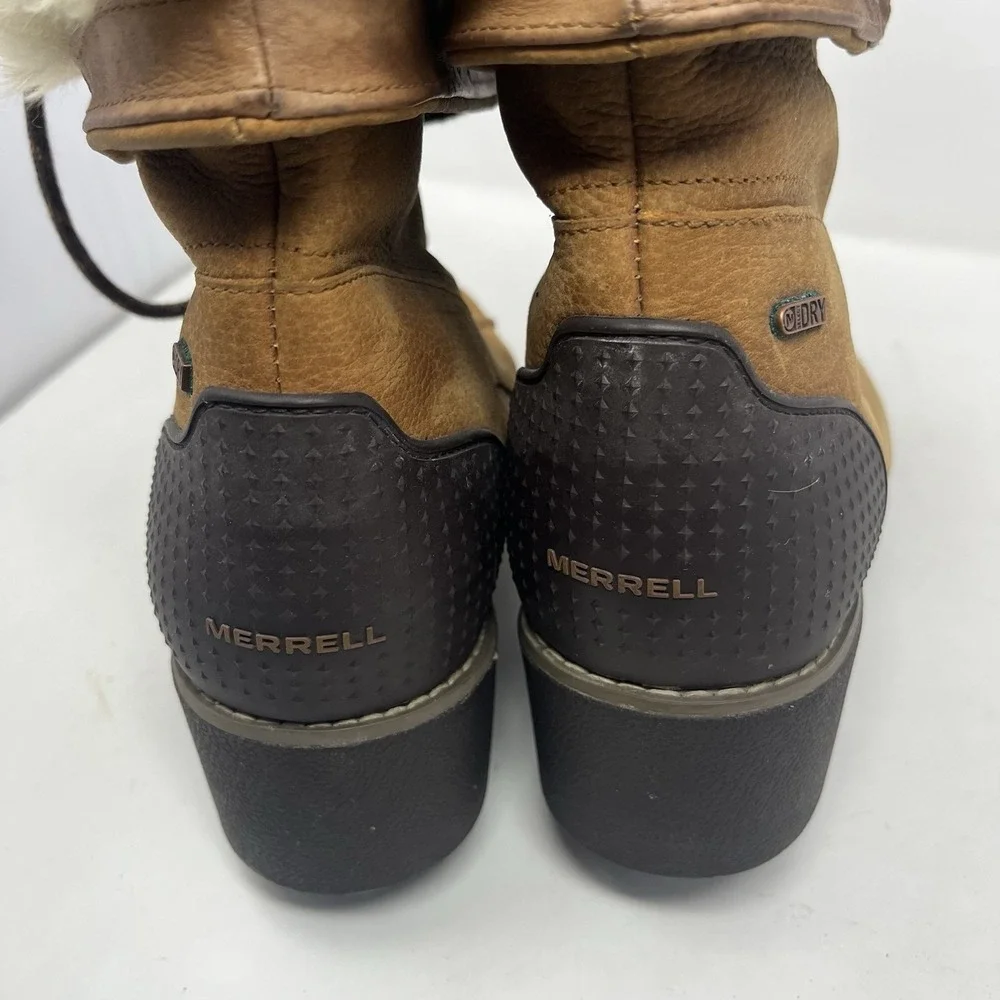 Merrell Chateau Mid Lace Polar Waterproof Boots Brown Suede Women's 11